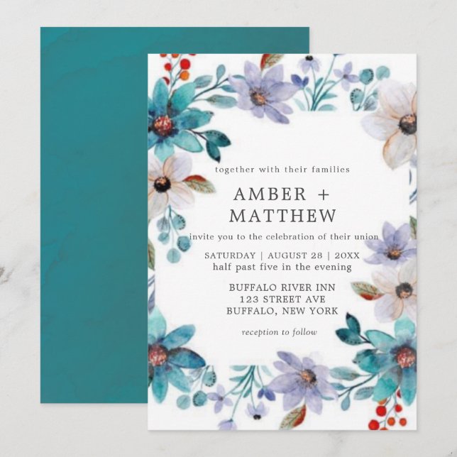 Invitación a la boda de la Florencia Pintada en la (Anverso / Reverso)