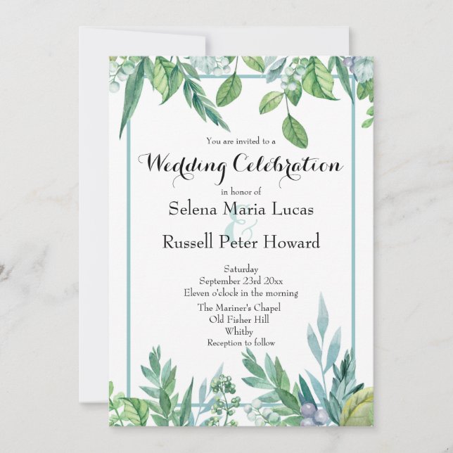Invitación a la boda de la Foliage de la Primavera (Anverso)