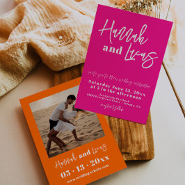 Invitación a la boda de la foto audaz del moderno