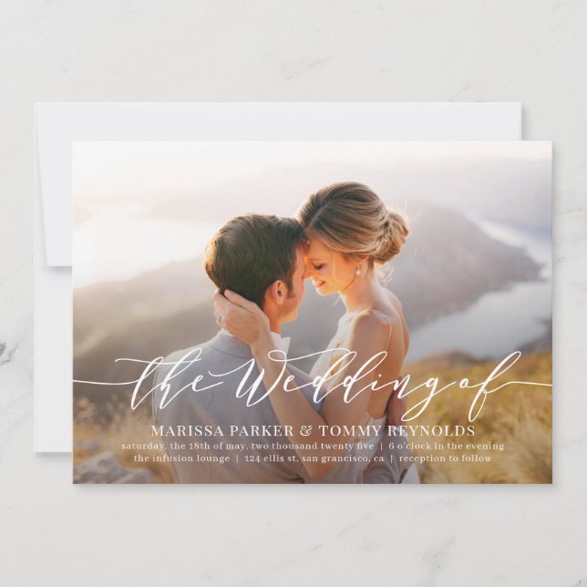 Invitación a la boda de la foto de amor eterna EVL (Anverso)