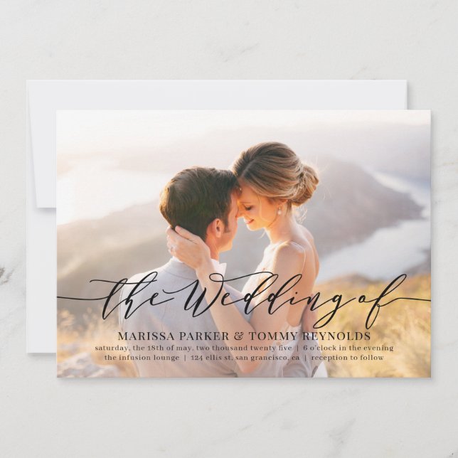 Invitación a la boda de la foto de amor eterna EVL (Anverso)