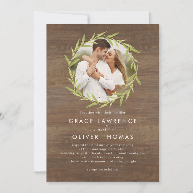Invitación a la boda de la foto de amor natural NL (Anverso)