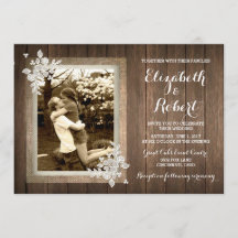 Invitación a la boda de la foto de Burlap Lace de 
