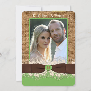 Invitación a la boda de la foto de FAUX Burlap Lac