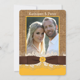 Invitación a la boda de la foto de FAUX Burlap Lac