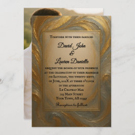 Invitación a la boda de la foto de la aleación de 