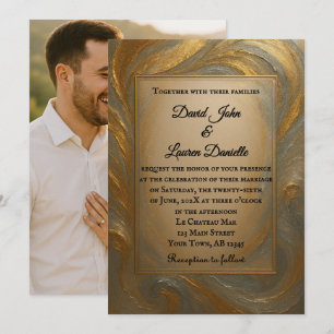Invitación a la boda de la foto de la aleación de 