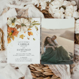 Invitación a la boda de la foto de la caída de col