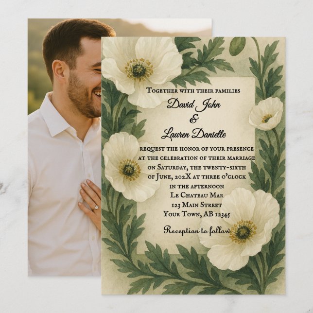 Invitación a la boda de la foto de la deriva de la (Anverso / Reverso)