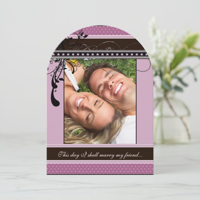 Invitación a la boda de la foto de la Lavanda Púrp (Anverso de pie)