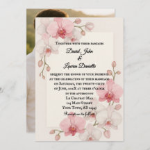 Invitación a la boda de la foto de orquídeas encan