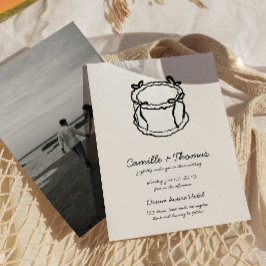 Invitación a la boda de la foto de un bizcocho cap