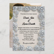 Invitación a la boda de la foto de un diamante des