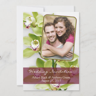 Invitación a la boda de la foto del Orquídea Verde