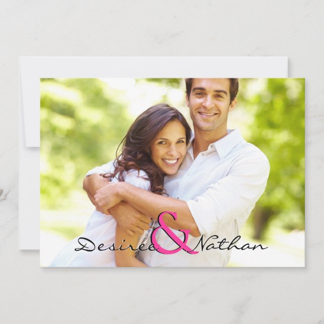 Invitación a la boda de la foto del personalizable (Anverso)
