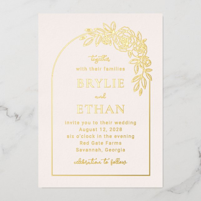 Invitación a la boda de la foto del RELIEVE METALI (Anverso)