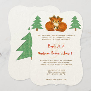 Invitación a la boda de la Fox Cute