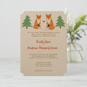 Invitación a la boda de la Fox Cute