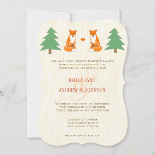Invitación a la boda de la Fox Cute