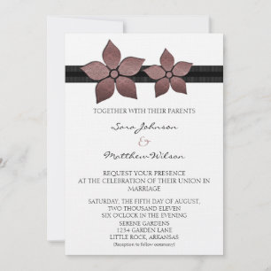 Invitación a la boda de la franja de las flores de