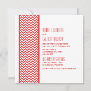 Invitación a la boda de la frontera de Chevron Roj