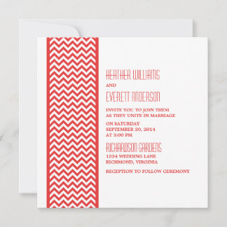 Invitación a la boda de la frontera de Chevron Roj