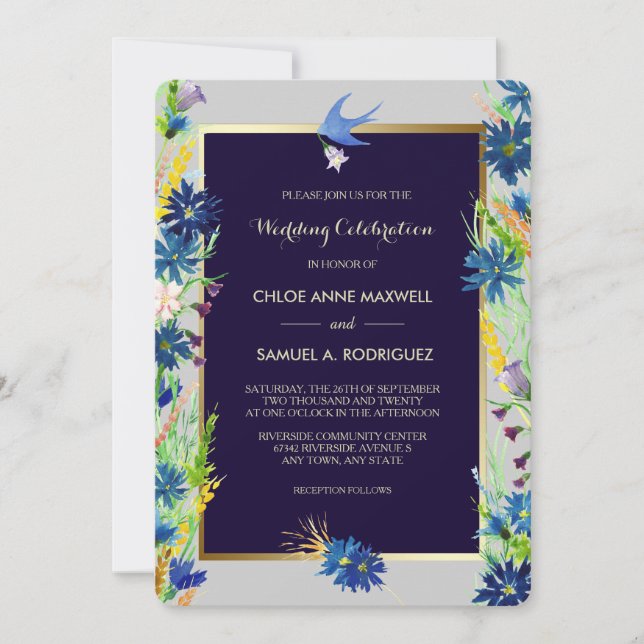 Invitación a la boda de la frontera de Flores salv (Anverso)