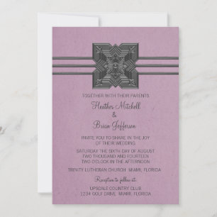 Invitación a la boda de la frontera de Lilac Medal