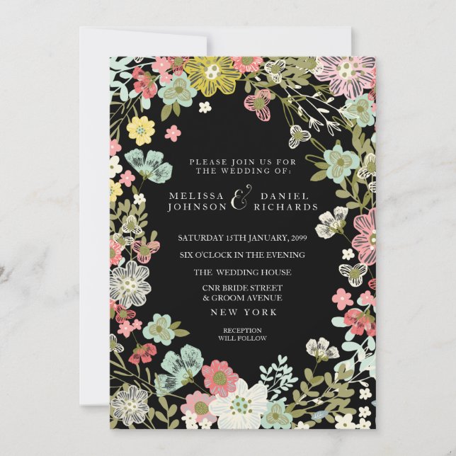 Invitación a la boda de la frontera de los jardine (Anverso)