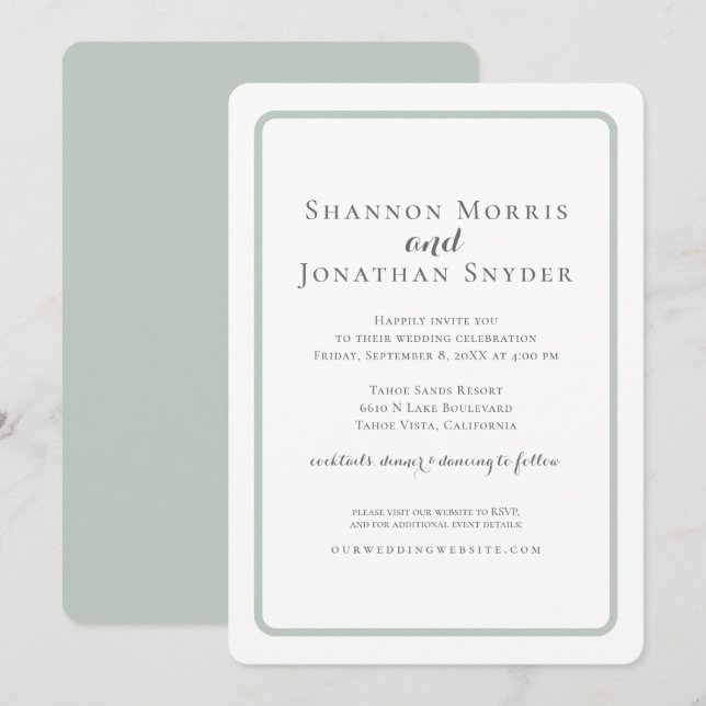 Invitación a la boda de la frontera de sabios mode (Anverso / Reverso)