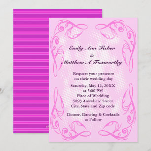 Invitación a la boda de la frontera giratoria púrp