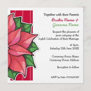 Invitación a la boda de la frontera roja de Poinse