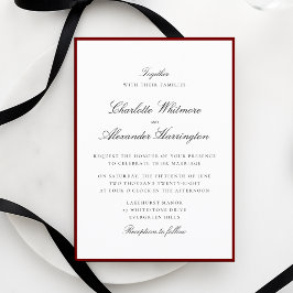 Invitación a la boda de la frontera roja estética 
