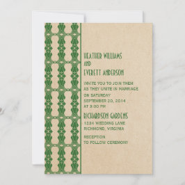 Invitación a la boda de la frontera verde Art Deco
