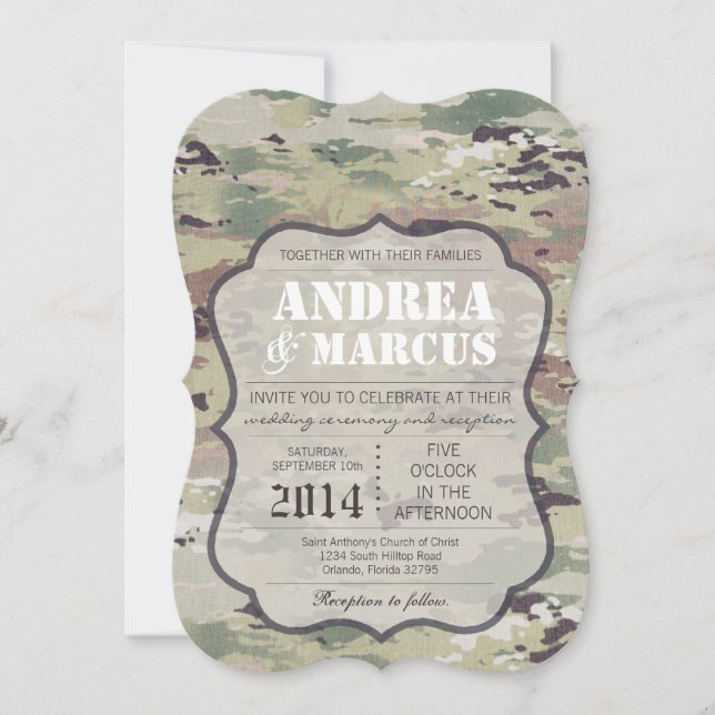 Invitación a la boda de la Fuerza Aérea del Ejérci (Anverso)