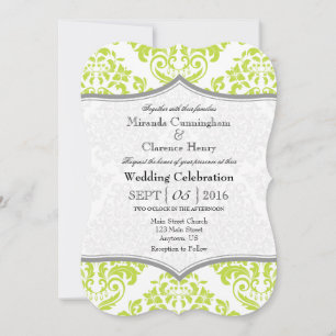 Invitación a la boda de la funda de la Damasco de