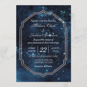 Invitación a la boda de la Galaxia Celestial de la