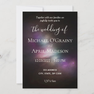Invitación a la boda de la galaxia espacial