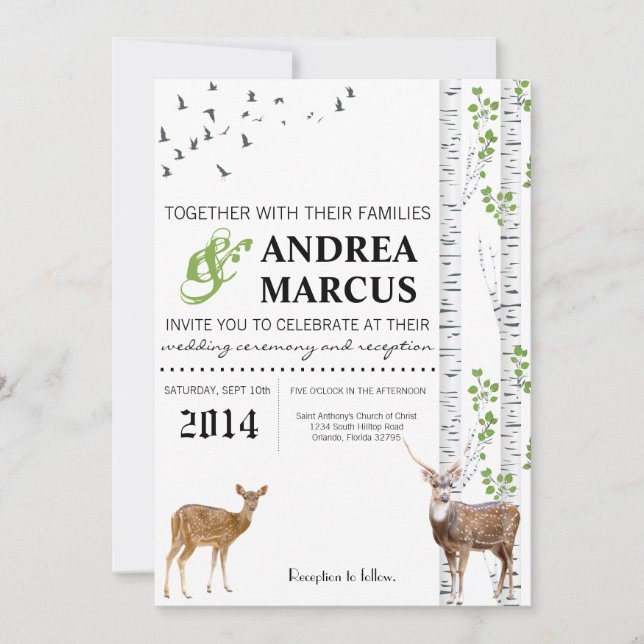 Invitación a la boda de la ganadería de Woodland 5 (Anverso)