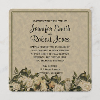 Invitación a la boda de la Gardenia Vintage