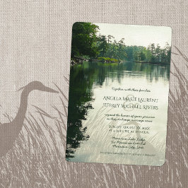 Invitación a la boda de la garza del lago de monta