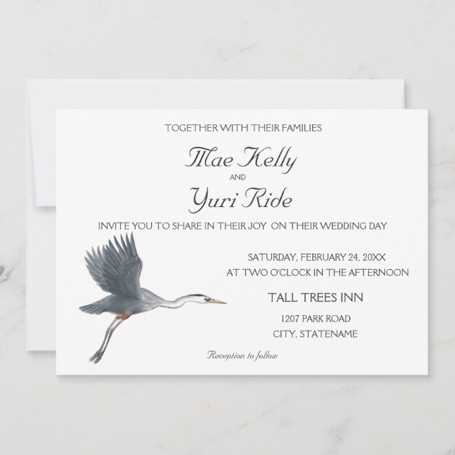 Invitación a la boda de la Gran Garza Azul (Anverso)
