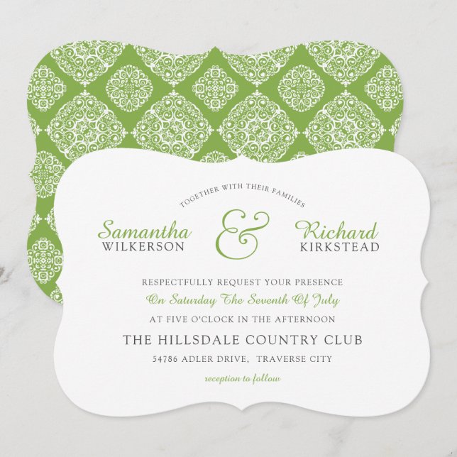Invitación a la boda de la grandeza Lace (Anverso / Reverso)