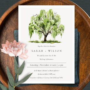 Invitación a la boda de la granja de árboles salva