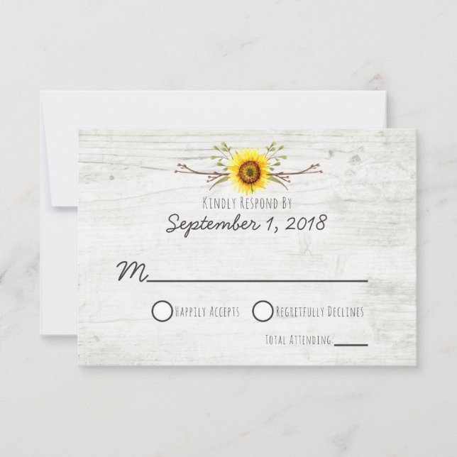 Invitación a la boda de la granja de madera de est (Anverso)