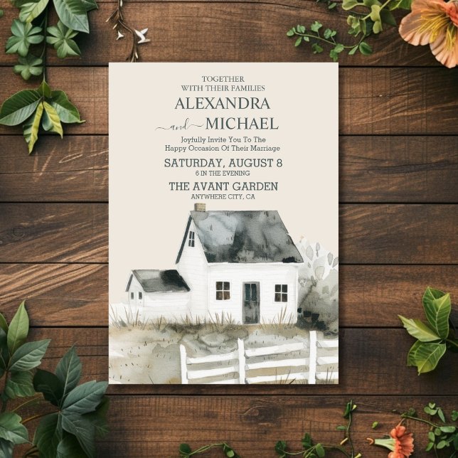 Invitación a la boda de la granja rural Country Ra (Subido por el creador)