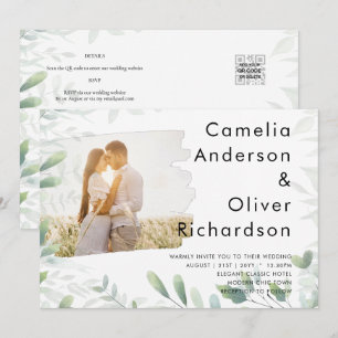 Invitación a la boda de la GREENERY de la foto de 