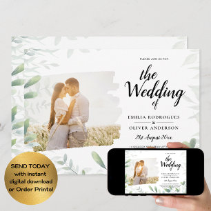 Invitación a la boda de la GREENERY de la foto de 