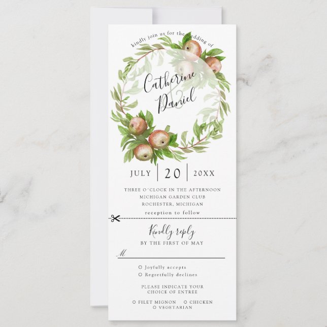 Invitación a la boda de la guerra de Apple con rsv (Anverso)