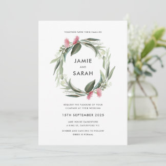 Invitación a la boda de la guerra de eucalipto aus
